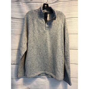 Sonoma Mens Gray Quarter Snap Pullover Fleece Jacket Size XXL